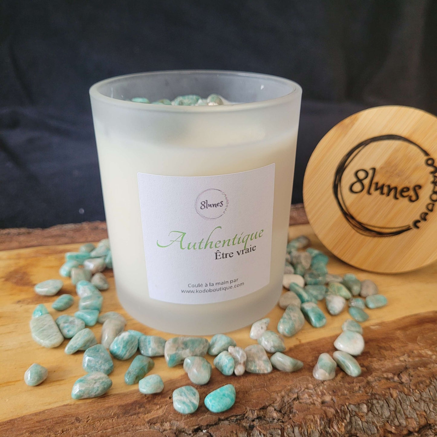 Bougie Authentique – Bougie d’intention à la menthe citron, cire de soja, rituel bien-être